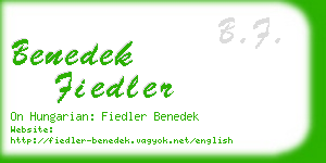 benedek fiedler business card